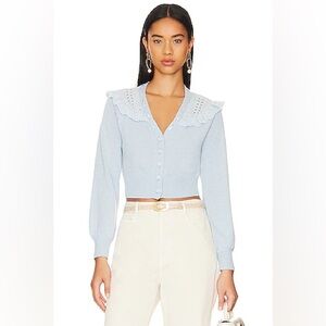 Peggy Cardigan in Hydrangea Blue by LoveShackFancy NWT